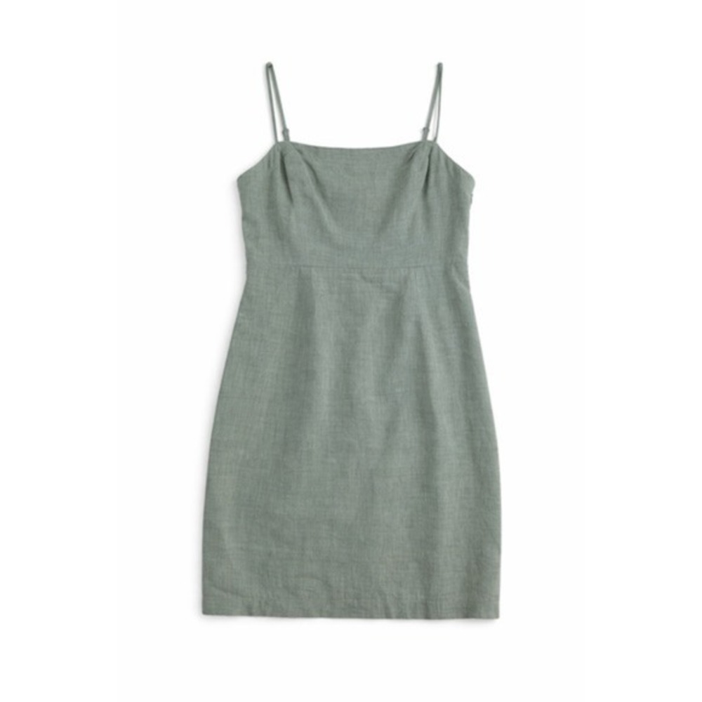 ASTR The Label Mini Dress Women Sz M Sage Green 90% Linen 10% Cotton - Picture 2 of 9